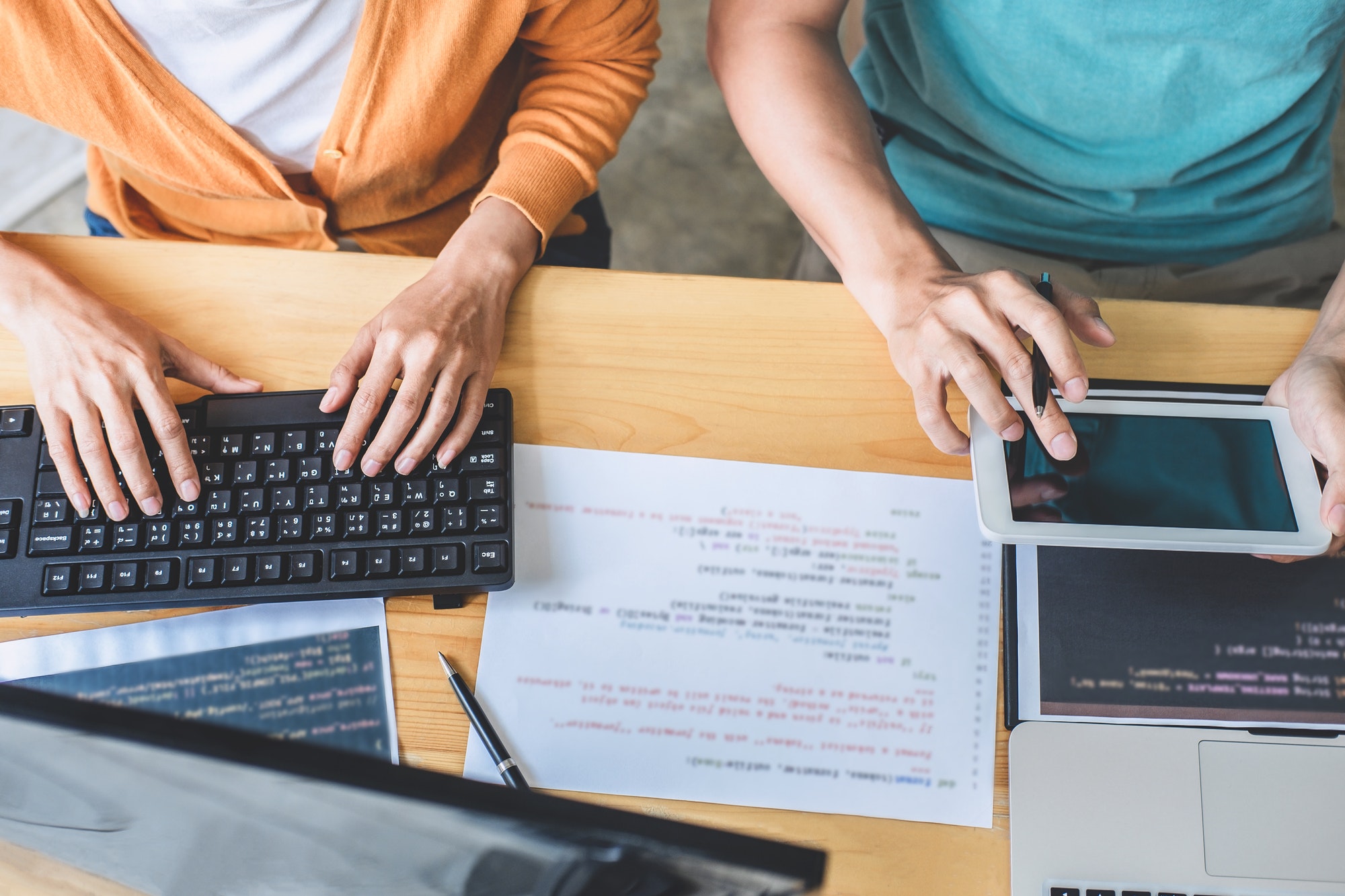 Writing codes and typing data code technology